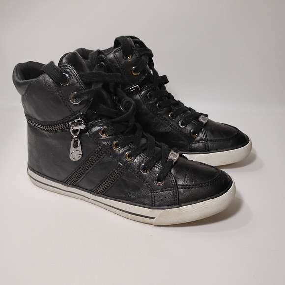 G by Guess Size 8 High Top Black Lace Up Sneakers Shoes - Picture 2 of 12